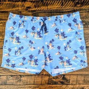 Bluey Bingo Chilli Bandit Men's Swim Trunks Surf Board Shorts Sz 3XL XXXL NWT